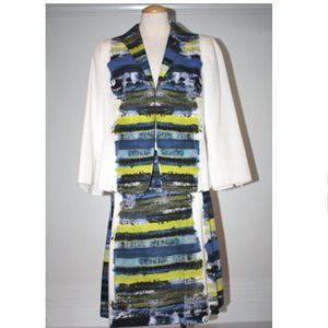 AKRIS PUNTO WATERCOLOR DESIGNS SKIRT SUIT SET NEW WITH TAGS SIZE 12